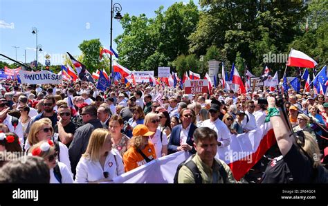 Hundreds of thousands march in Poland anti-government protests to show support for democracy